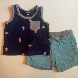 Oshgosh Carters Short Tank Set Baby Boy cookie monsters